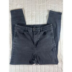 American‎ Eagle Outfitters Curvy Super Hi Rise Jegging Distressed Black Jeans 14
